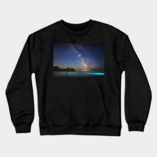 Bioluminescent Plankton at Three Cliffs Bay, Gower Crewneck Sweatshirt